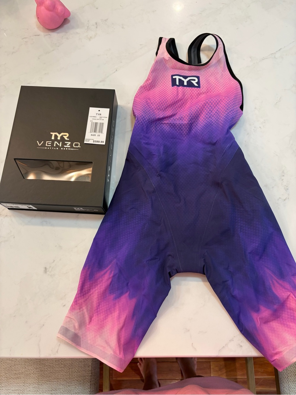 TYR Navy/Pink Venzo Influx Open Back Size 22